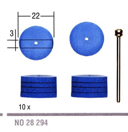 Silikónové leštiace kotúče 10ks/22mm - valec