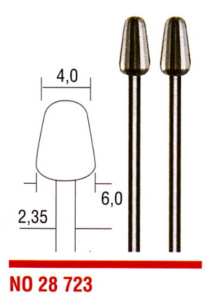 Stopkové frézy z wolfrám-vanádiovej ocele 6,0mm - zaoblený kužeľ