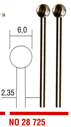 Stopkové frézy z wolfrám-vanádiovej ocele 6,0mm - guľa