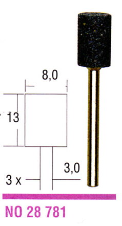 Brúsne kotúče z ušľachtilého korundu 8mm - valec