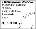 Rezací kotúč s tvrdokovovou doštičkou 80 x 1,5 x 10mm - 24 zubov