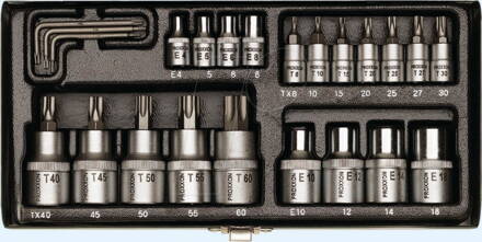 Sada TORX orechov 23 dielna 1/4" a 1/2"