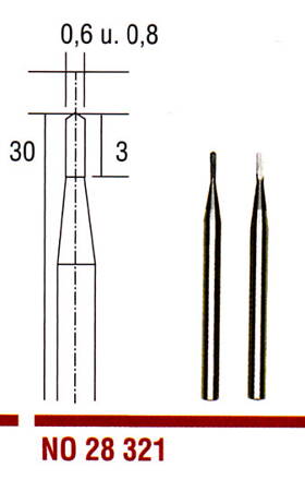 Tvrdokovové frézovacie vrtáky (kopijovité) 0,6 a 0,8mm