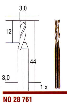 Tvrdokovová fréza 3,0mm