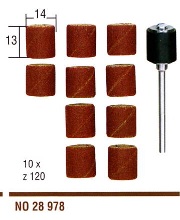 Brúsne hlavice z korundu - 10x zrnitosť 120 + upínacia stopka